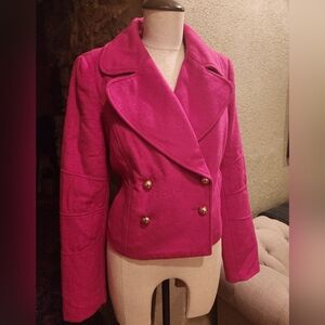 The Limited Fuchsia Double-Breasted Blazer